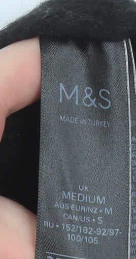 Marks and Spencer Womens Black Beaded Mock Neck Pullover Jumper Medium