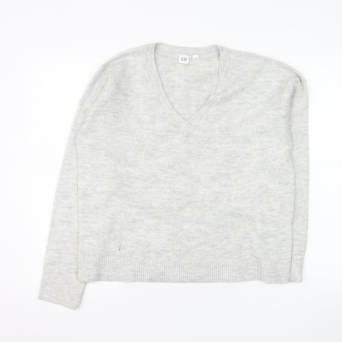 GAP Women’s Grey V-Neck Knit Pullover Jumper Size S