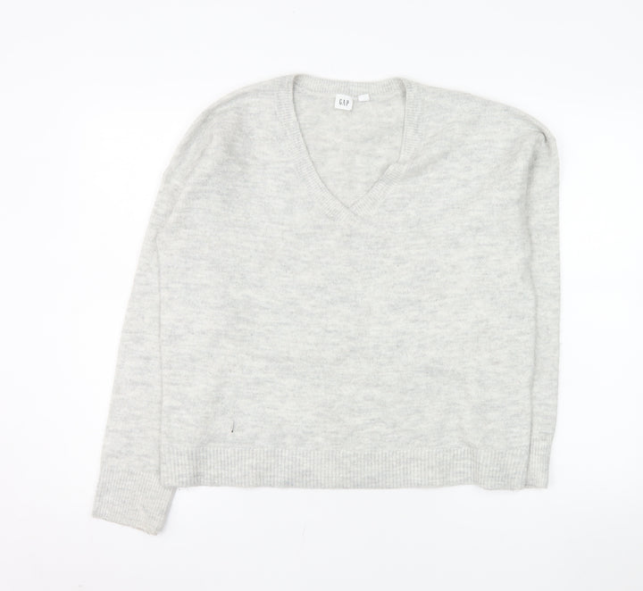 GAP Women’s Grey V-Neck Knit Pullover Jumper Size S