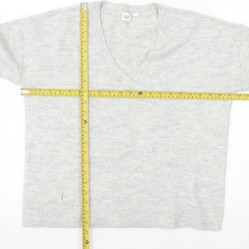 GAP Women’s Grey V-Neck Knit Pullover Jumper Size S