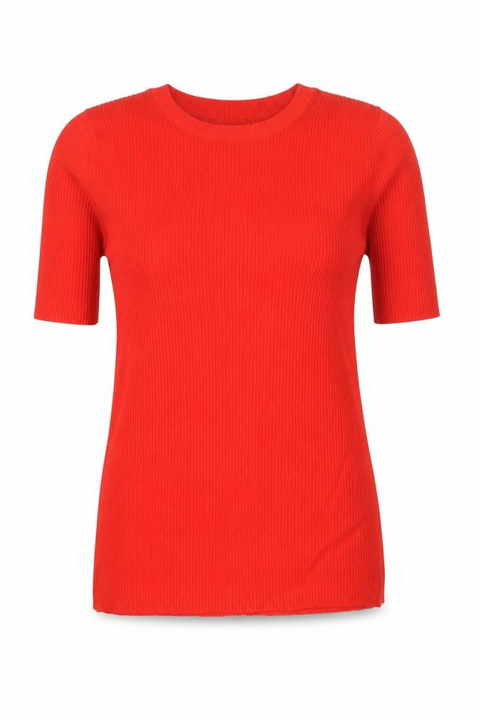 Marks and Spencer Womens Red Knit Short Sleeve T-Shirt Size S