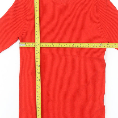 Marks and Spencer Womens Red Knit Short Sleeve T-Shirt Size S