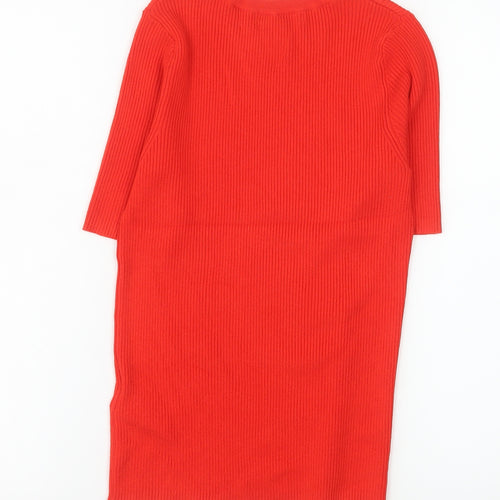 Marks and Spencer Womens Red Knit Short Sleeve T-Shirt Size S