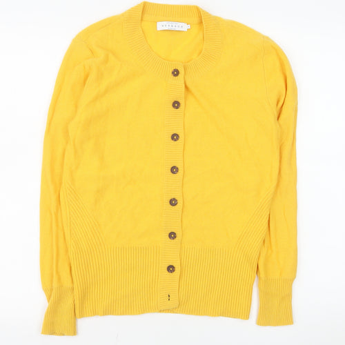 John Lewis Weekend Women's Yellow Cashmere Cardigan Size 8