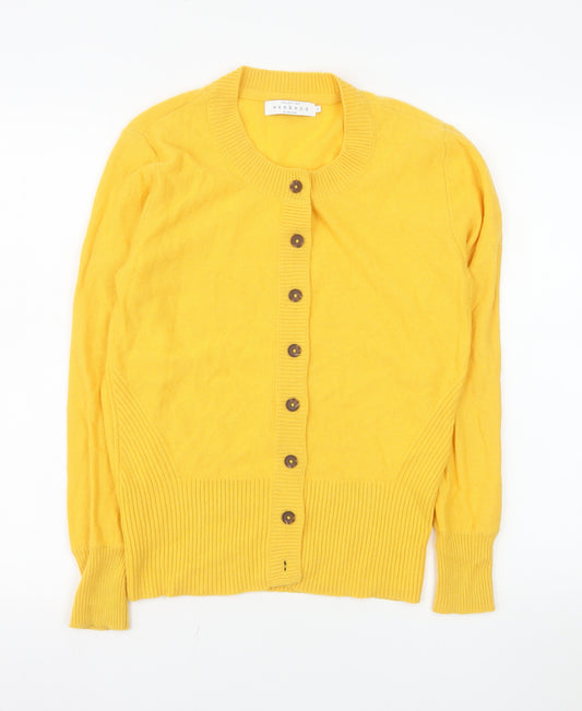 John Lewis Weekend Women's Yellow Cashmere Cardigan Size 8