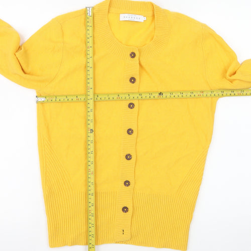 John Lewis Weekend Women's Yellow Cashmere Cardigan Size 8