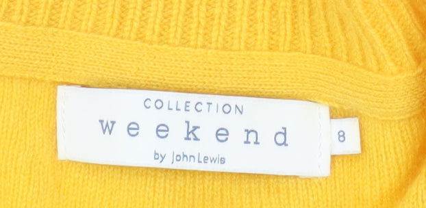 John Lewis Weekend Women's Yellow Cashmere Cardigan Size 8
