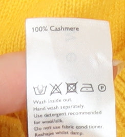 John Lewis Weekend Women's Yellow Cashmere Cardigan Size 8