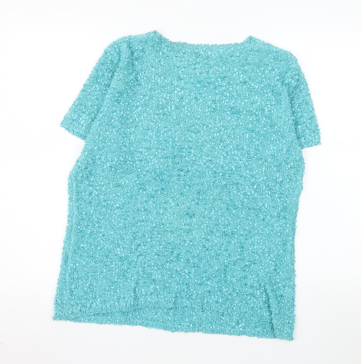 Elizabeth Scott Women’s Blue Knit Short Sleeve Pullover Jumper L