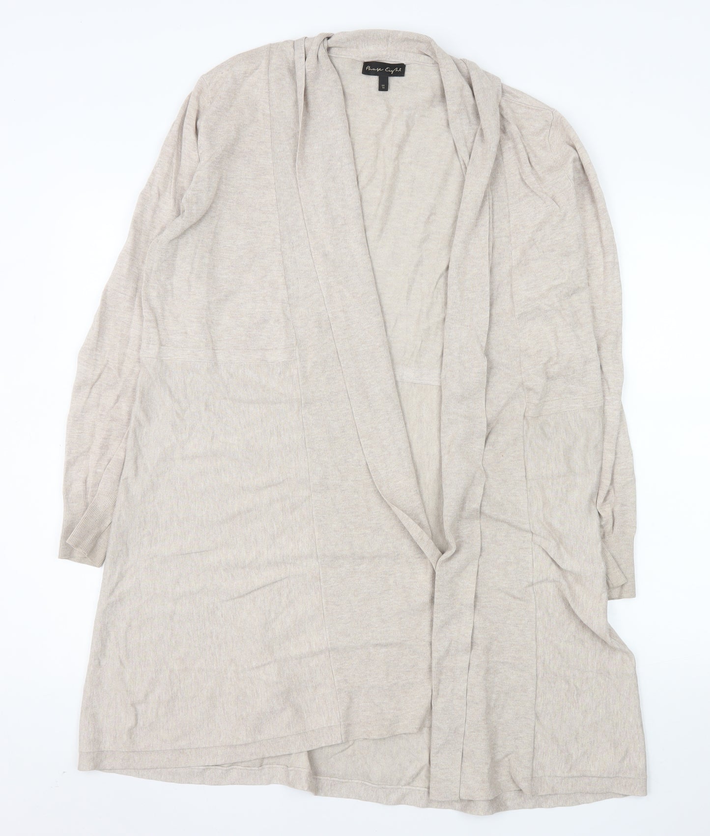 Phase Eight Women Beige Long Sleeve Open Cardigan UK 16 Viscose Blend