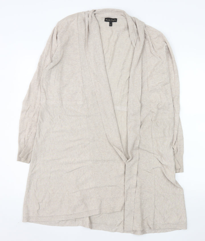 Phase Eight Women Beige Long Sleeve Open Cardigan UK 16 Viscose Blend