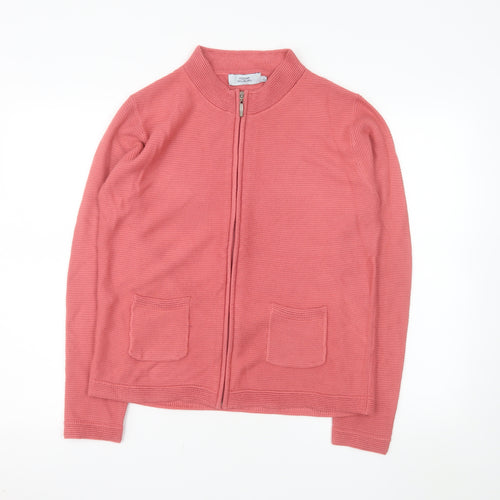 Honor Millburn Women's Pink Knit Zip Jacket Size S 10-12
