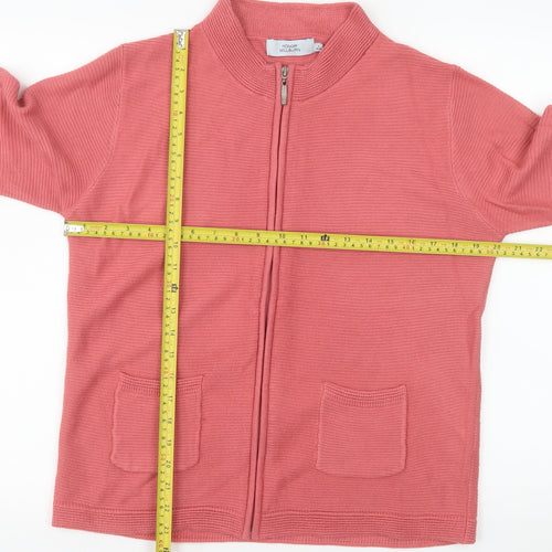 Honor Millburn Women's Pink Knit Zip Jacket Size S 10-12