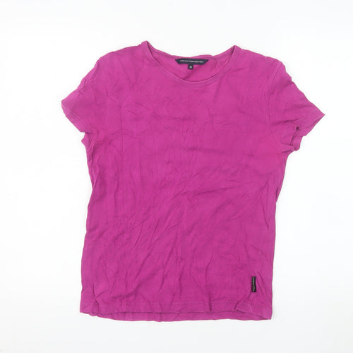 French Connection Women's Pink Cotton Stretch T-Shirt M