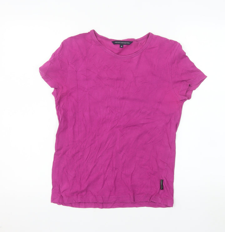 French Connection Women's Pink Cotton Stretch T-Shirt M