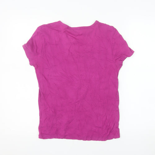 French Connection Women's Pink Cotton Stretch T-Shirt M