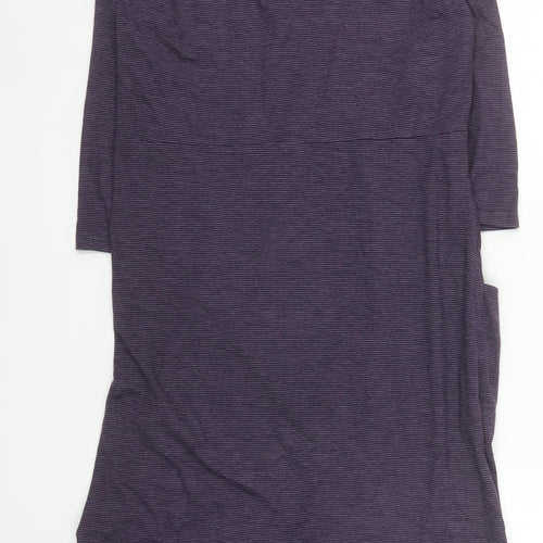 Kaliko Women’s Purple Striped Jersey V-Neck Shift Dress Size 14