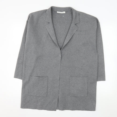 So Sweet Women's Grey Knit Long Coatigan L Relaxed Fit