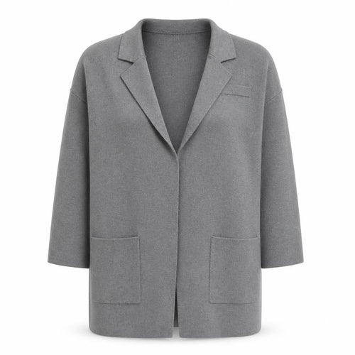 So Sweet Women's Grey Knit Long Coatigan L Relaxed Fit