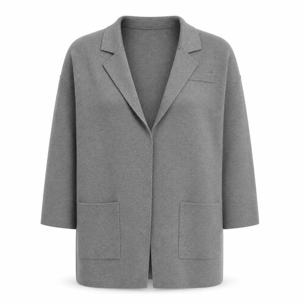 So Sweet Women's Grey Knit Long Coatigan L Relaxed Fit