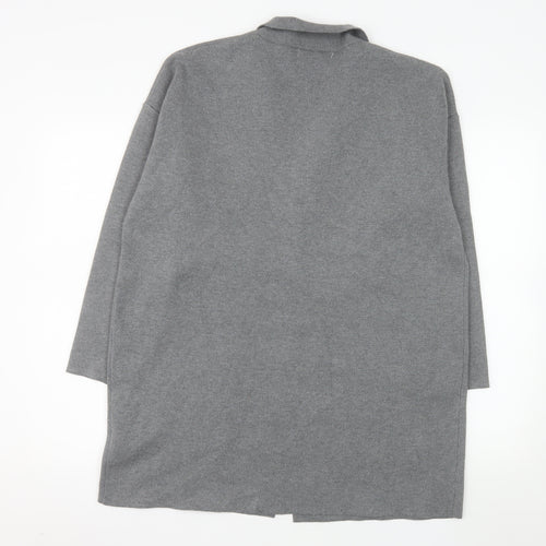 So Sweet Women's Grey Knit Long Coatigan L Relaxed Fit