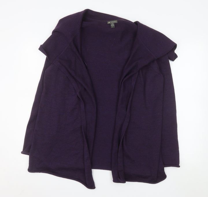 GAP Women Purple Italian Merino Wool Open Cardigan L