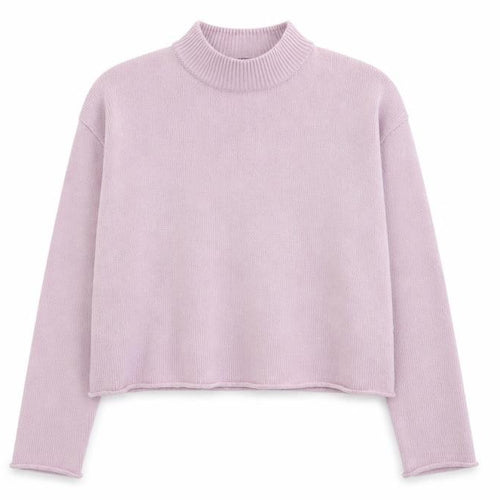 Theory Womens Pink Cashmere Mock Neck Long Sleeve Jumper L