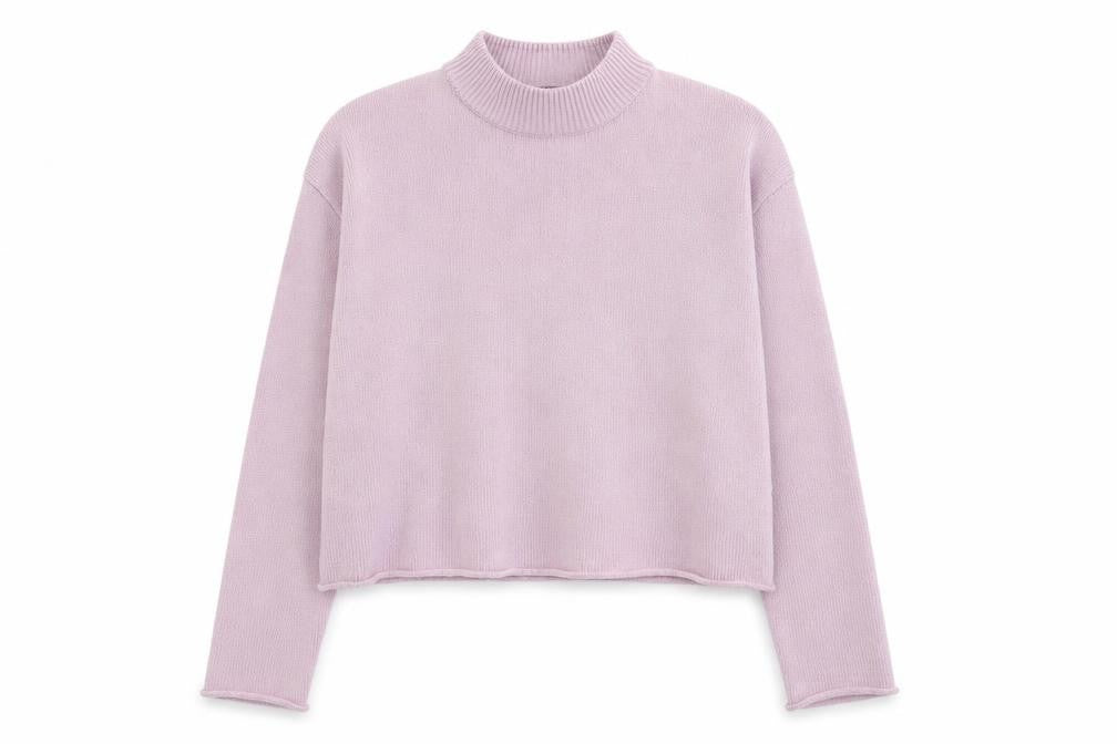 Theory Womens Pink Cashmere Mock Neck Long Sleeve Jumper L