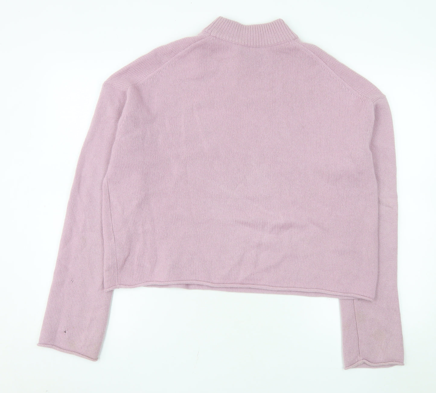 Theory Womens Pink Cashmere Mock Neck Long Sleeve Jumper L