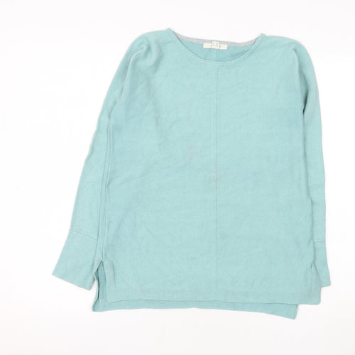 White Stuff Women’s Blue Cotton Pullover Jumper Size 8
