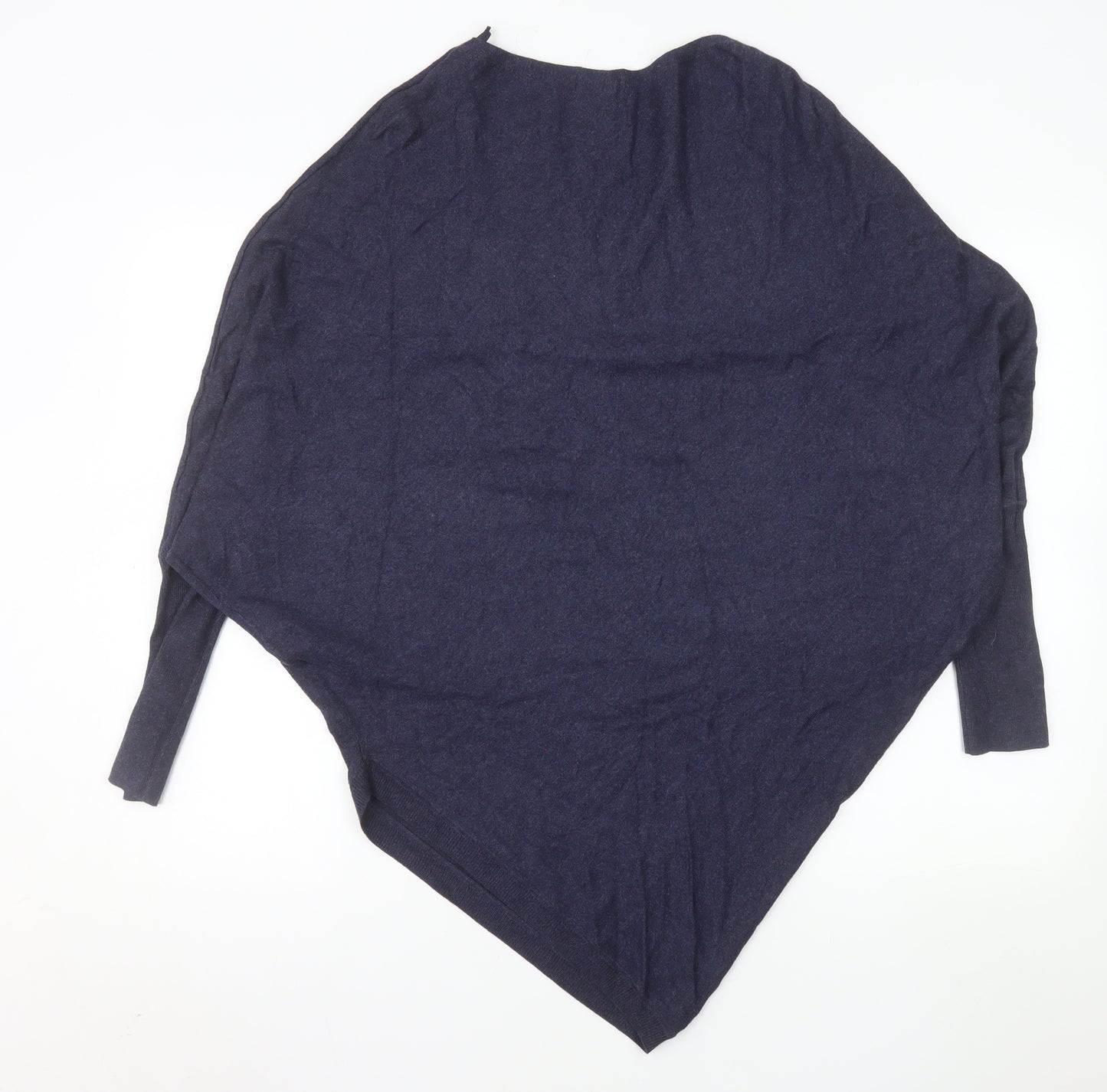 Tezenis Women Blue Cape Style Knit Jumper Size S Relaxed Fit