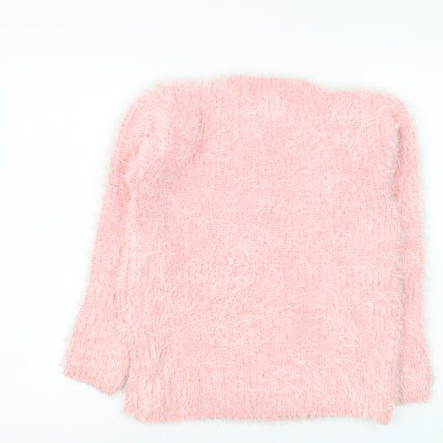 Salvo Green Women’s Pink Fuzzy Bow Knit Jumper XL