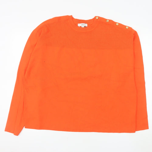 Marks and Spencer Women's Orange XL Button Shoulder Jumper