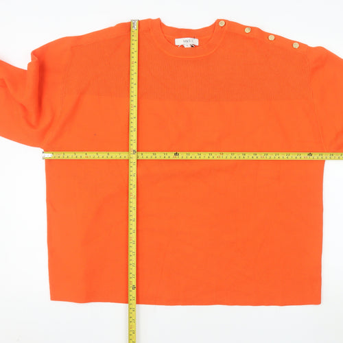 Marks and Spencer Women's Orange XL Button Shoulder Jumper