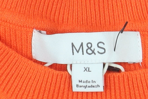 Marks and Spencer Women's Orange XL Button Shoulder Jumper