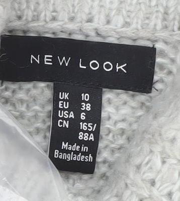 New Look Women’s Grey Cable Knit Long Cardigan Size 10