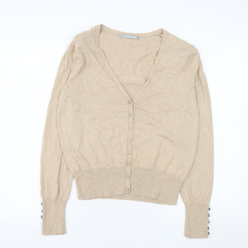 Marks and Spencer Women Beige V-Neck Button Knit Cardigan UK 14
