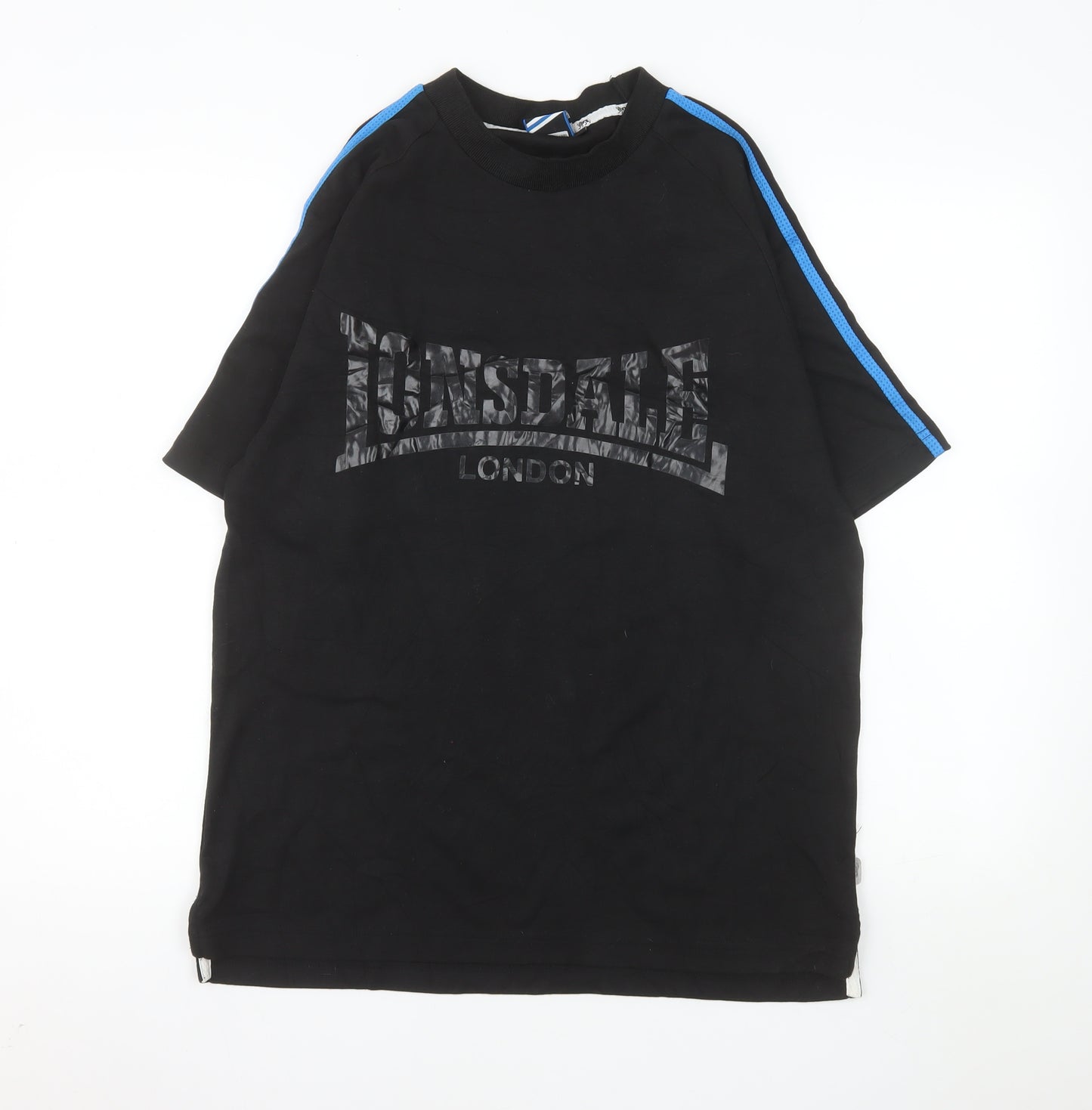 Lonsdale Men's Black Medium Graphic Logo Crew Neck T-Shirt