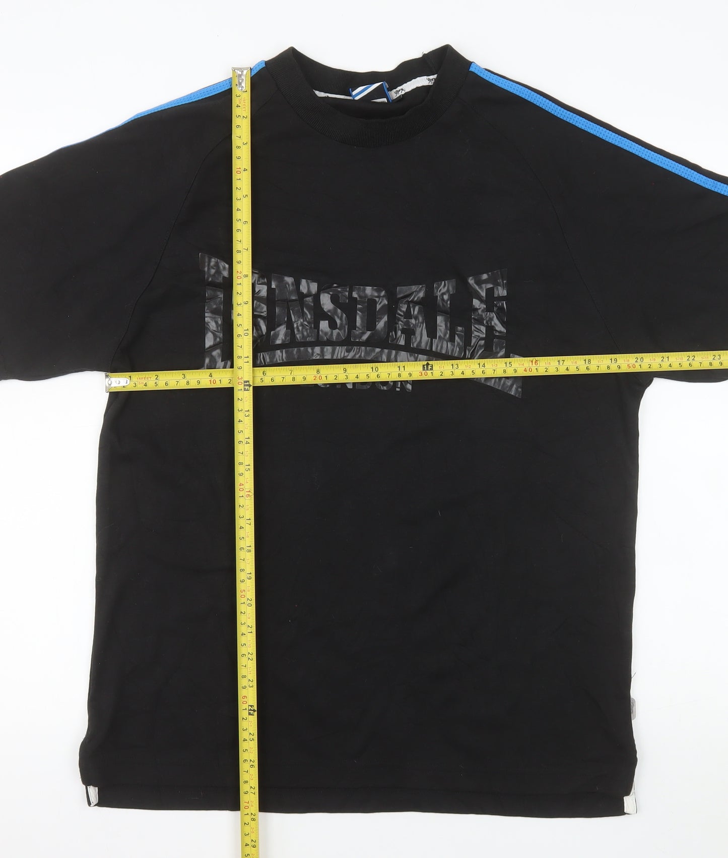 Lonsdale Men's Black Medium Graphic Logo Crew Neck T-Shirt