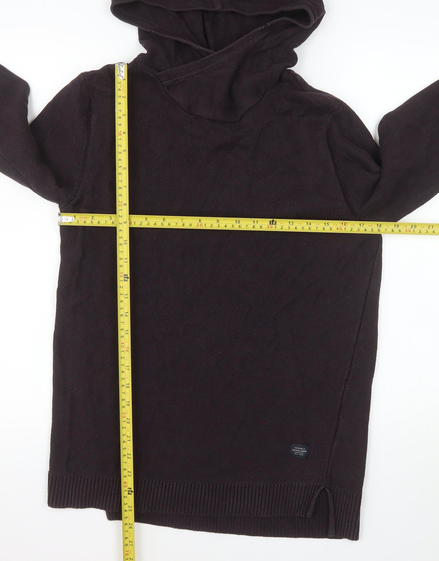 Jack & Jones Men's Black Small Pullover Knit Hoodie
