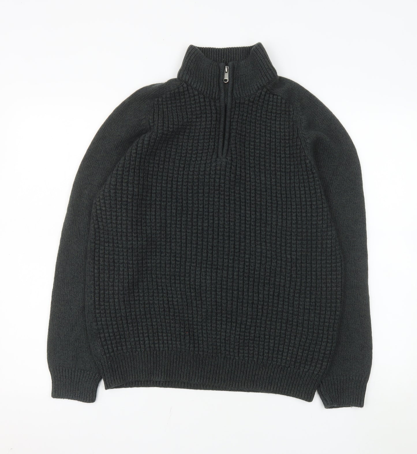 Tu Men’s Grey 1/4 Zip Knit Pullover Sweater Size M