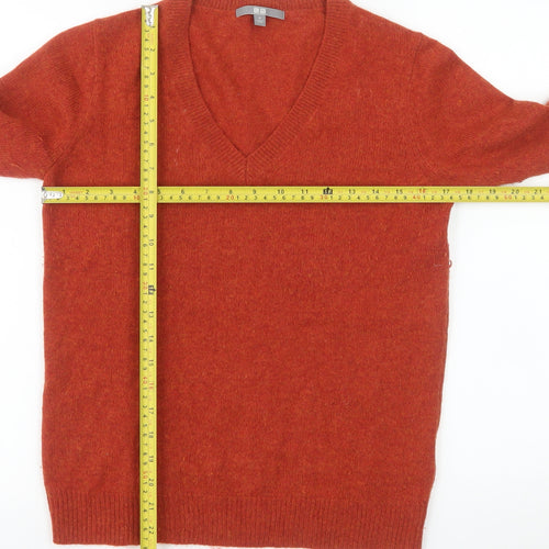 Uniqlo Men’s Red Wool Blend V-Neck Jumper Size M