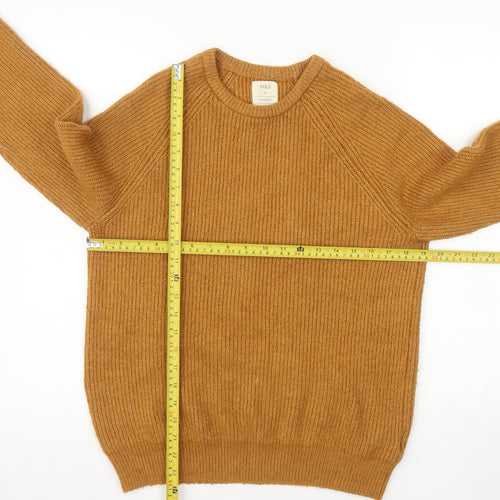 Marks and Spencer Men’s Brown Ribbed Crew Neck Jumper Size M