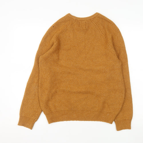 Marks and Spencer Men’s Brown Ribbed Crew Neck Jumper Size M