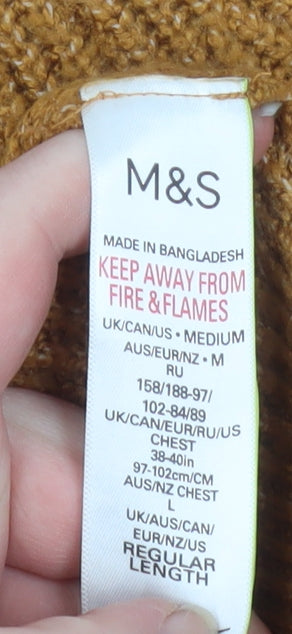 Marks and Spencer Men’s Brown Ribbed Crew Neck Jumper Size M