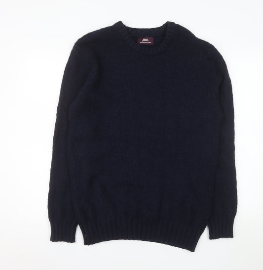Marks and Spencer Men’s Blue Lambswool Blend Crew Neck Jumper Medium