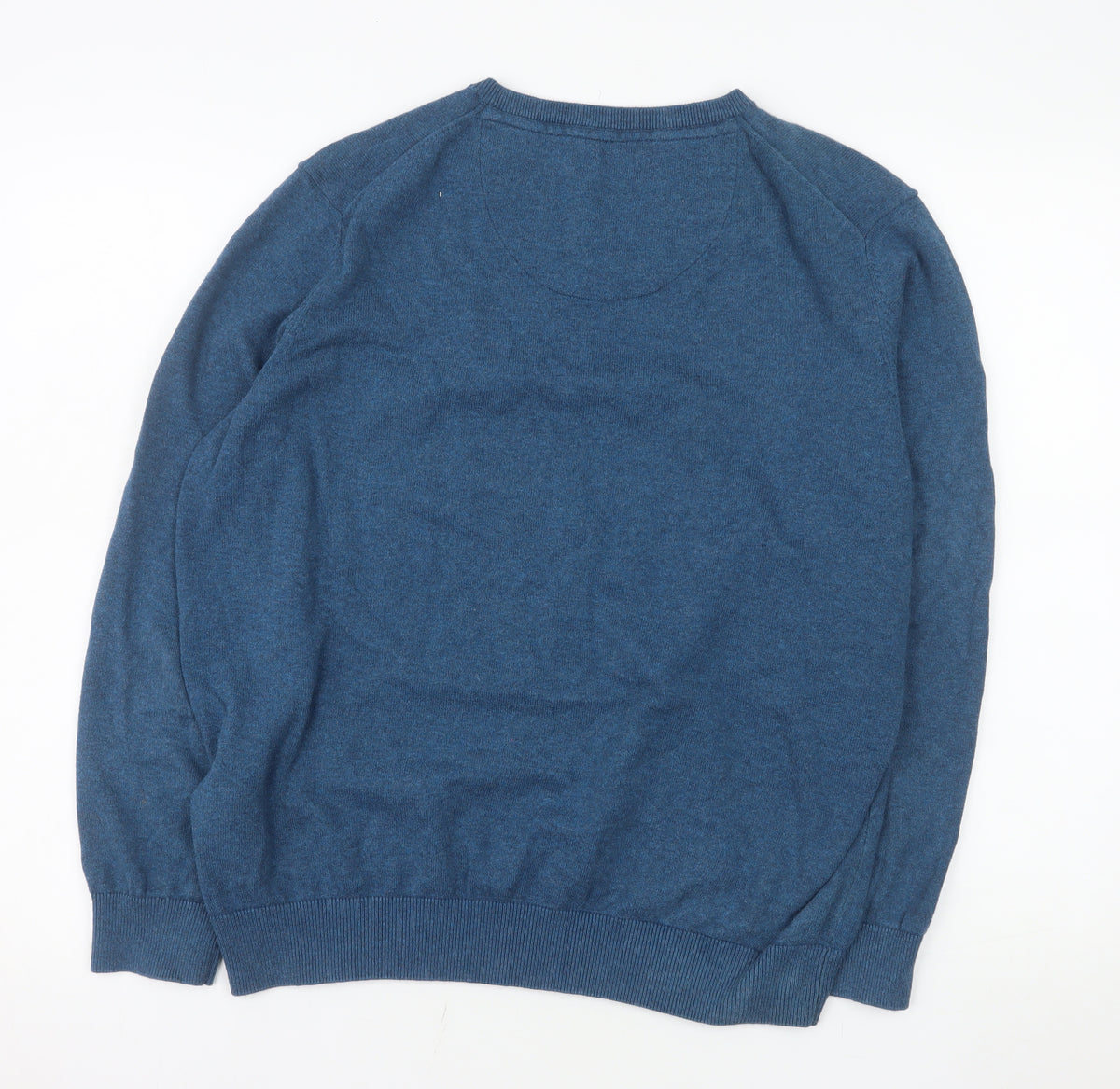 Emblems Men Blue 2XL V-Neck Pullover Jumper Classic Knit