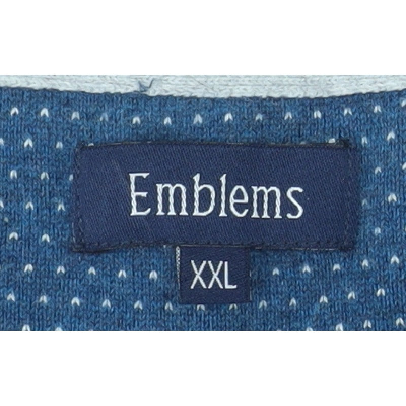Emblems Men Blue 2XL V-Neck Pullover Jumper Classic Knit