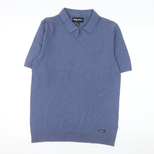 Ridge & Co. Men's Blue Cotton Blend Short Sleeve Polo Shirt Size S