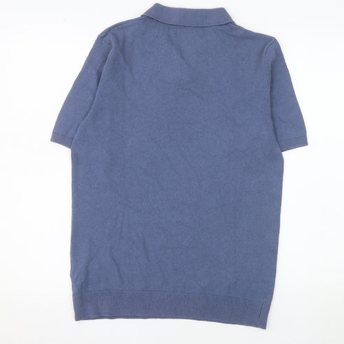 Ridge & Co. Men's Blue Cotton Blend Short Sleeve Polo Shirt Size S